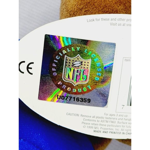 Vintage 1999 Play By Play NFL New England Patriots Stuffed Bear Mascot - Collect - Picture 9 of 15